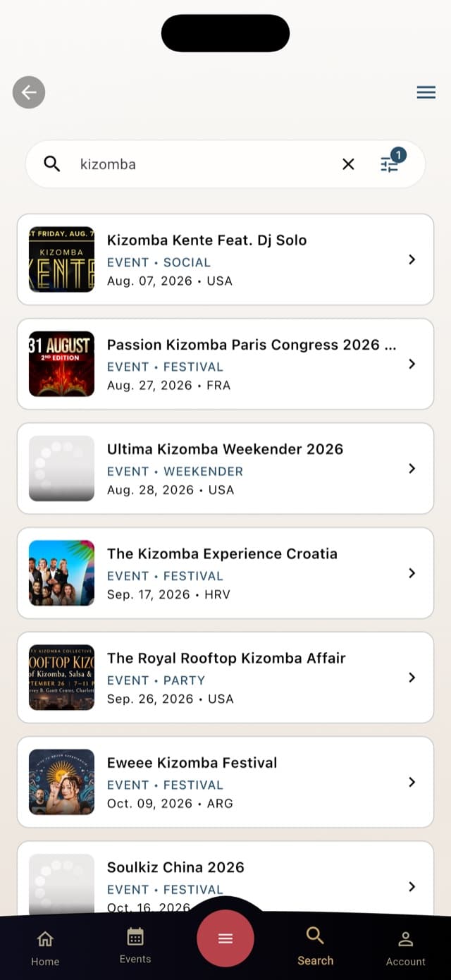 Search any event, anywhere, instantly